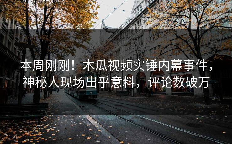 本周刚刚!木瓜视频实锤内幕事件,神秘人现场出乎意料,评论数破万