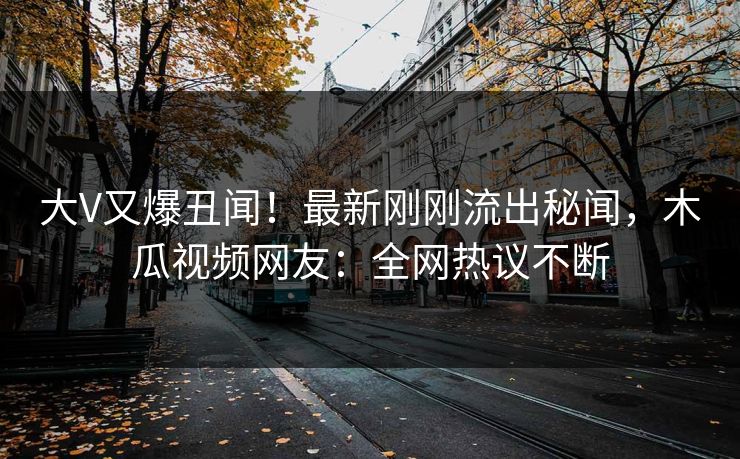 大V又爆丑闻！最新刚刚流出秘闻，木瓜视频网友：全网热议不断