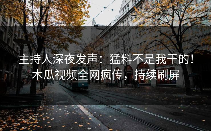 主持人深夜发声：猛料不是我干的！木瓜视频全网疯传，持续刷屏