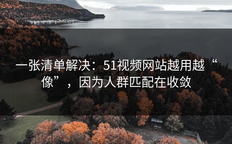 一张清单解决:51视频网站越用越“像”,因为人群匹配在收敛 一张清单解决:51视频网站越用越“像”,因为人群匹配在收敛